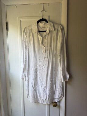 Gap Designed & Crafted White Cotton Popover Shirt Dress - XS